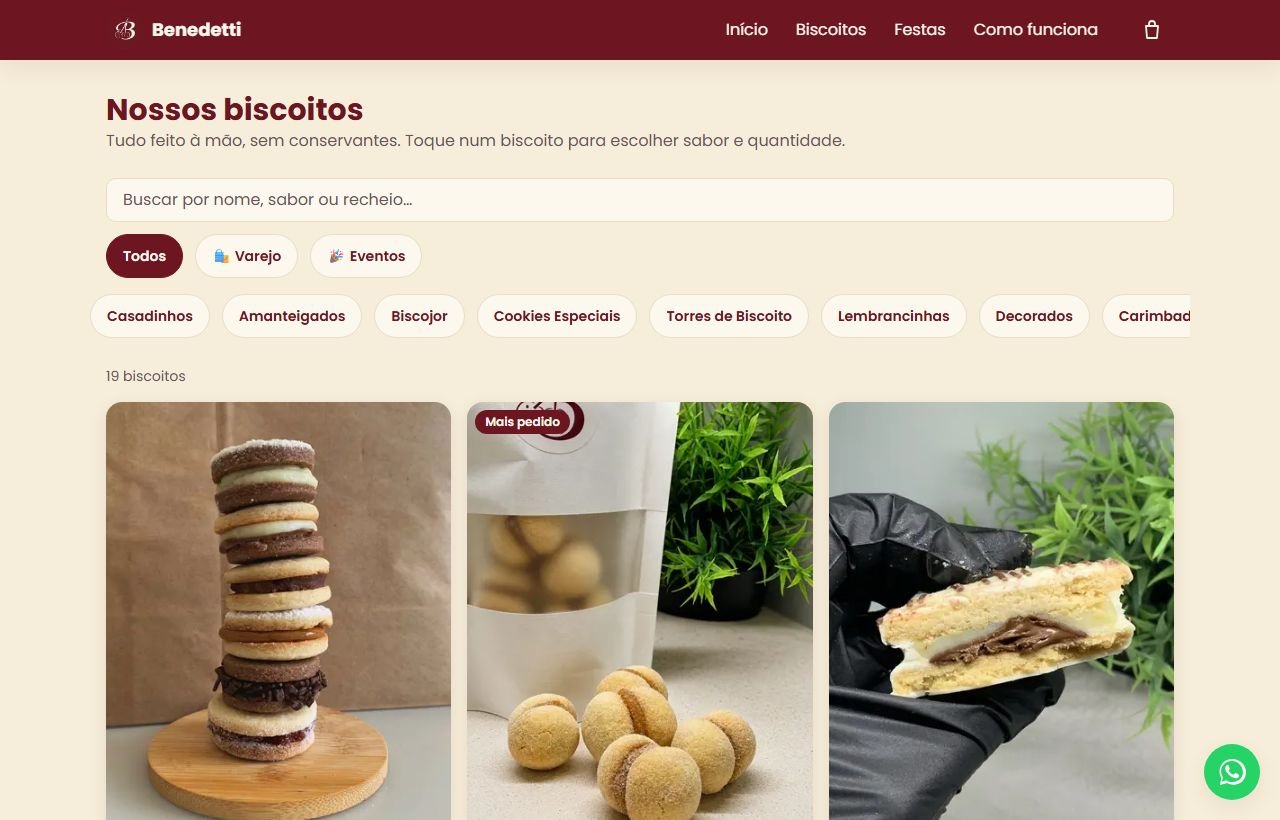 Catálogo do site da Benedetti com busca e filtros por categoria